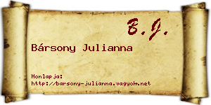 Bársony Julianna névjegykártya
