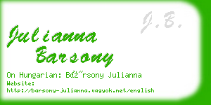 julianna barsony business card